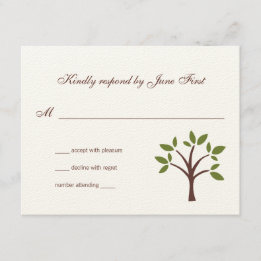 Leafy Tree Wedding Response RSVP Karte