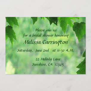 Leafy Wedding Brautparty Einladung