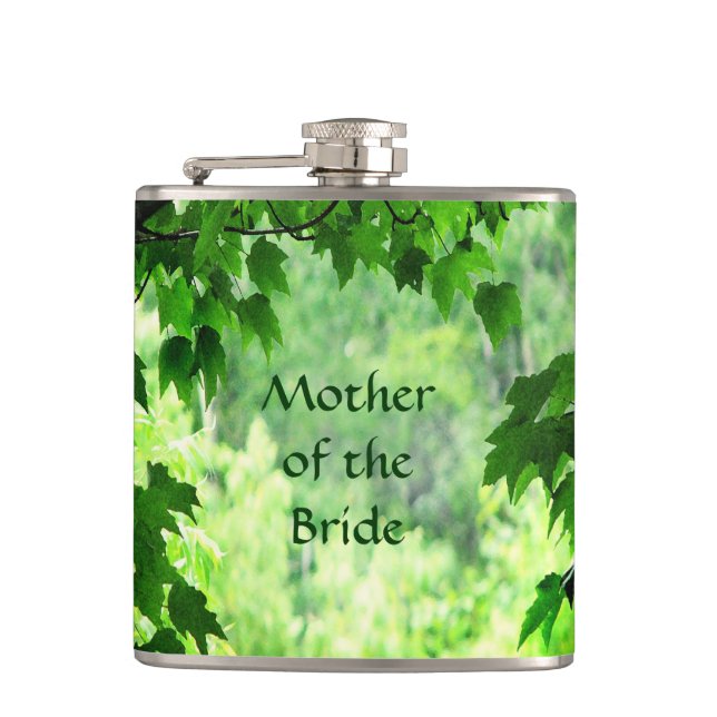 Leafy Wedding Mother of the Bride Flachmann (Vorderseite)