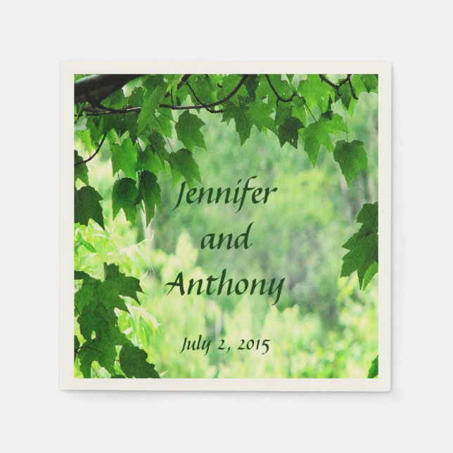 Leafy Wedding Paper Napkins Serviette (Vorderseite)
