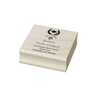 Leafy Wreath Graduate Cap Rücksendeadresse Gummistempel