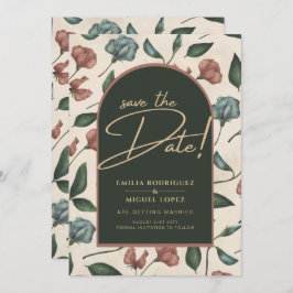 Leah G Emerald Green Terracotta Fall Save the Date Einladung