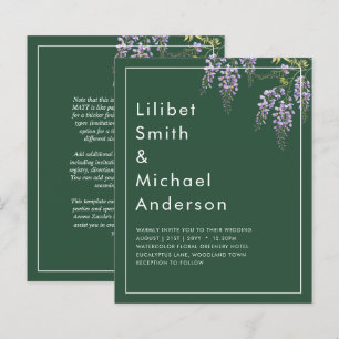 Leah G Green Lila WISTERIA Wedding INVITE