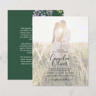 Leah G Green Lila WISTERIA Wedding INVITE
