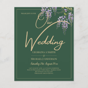 Leah G Green Lila WISTERIA Wedding INVITE