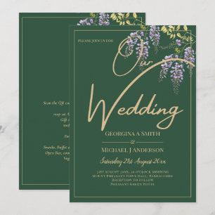 Leah G Green Lila WISTERIA Wedding INVITE Einladung