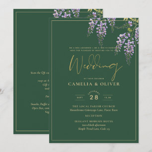 Leah G Green Lila WISTERIA Wedding INVITE Einladung