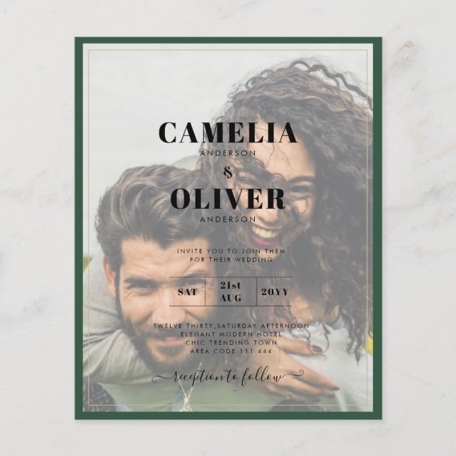 Leah G Green Lila WISTERIA Wedding INVITE Flyer (Vorne)