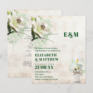 Leah G Rustic Calla Lily Floral Wedding Einladung