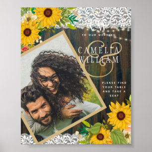 Leah G Rustic Sunflowers Spitzen FOTO Wedding WELC Poster