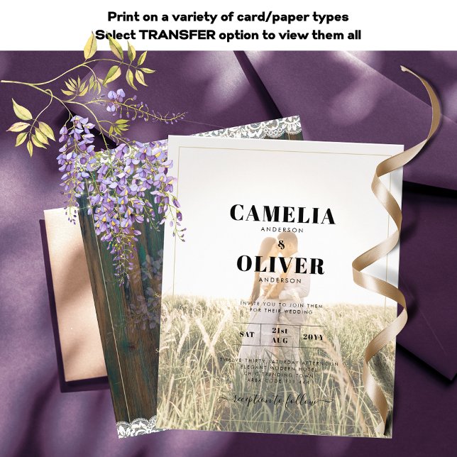 Leah G Rustic WISTERIA Lace Floral Wedding INVITE Flyer (Von Creator hochgeladen)