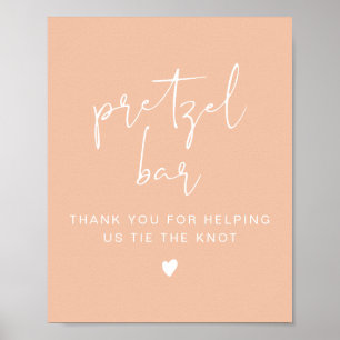 LEAH Lebendes Pastel Orange Pretzel Bar Table Sign Poster