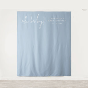 LEAH Lebhaftes Pastel Blue Spring Baby Shower Foto Wandteppich