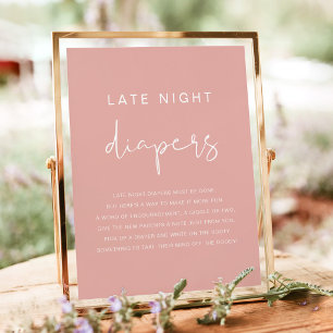 LEAH Lebhaftes Pastel Pink Späte Night Diapers Spi Poster