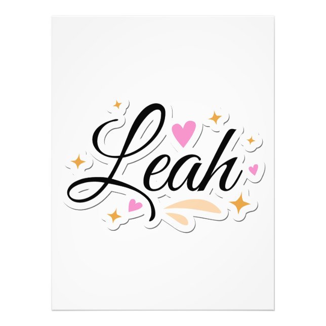 Leah Name niedlich Design Fotodruck (Vorne)