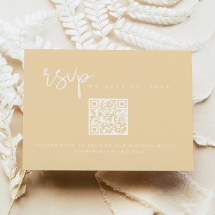 LEAH Pastel Butter Yellow QR Code RSVP Karte