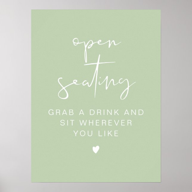 LEAH Vibranding Pastel Wedding Open Seating Sign Poster (Vorne)