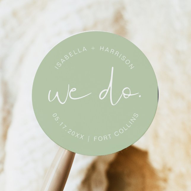 LEAH Vibrane Pastel Green Spring Garden Wedding Runder Aufkleber (Von Creator hochgeladen)