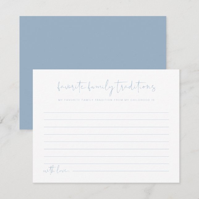 LEAH Vibrant Pastel Blue Familientraditionen Begleitkarte (Vorne/Hinten)