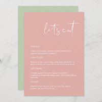 LEAH Vibrant Pastel Rose Mangeons Menu