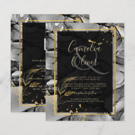 LeahG® Black Gold Alkohol Tinte Wedding INVITE