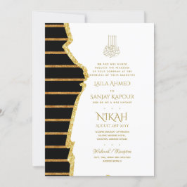 LeahG Black Gold Islamische Hochzeit lädt ein Einladung