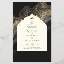 LeahG Black Gold Islamische Hochzeit lädt ein Flyer