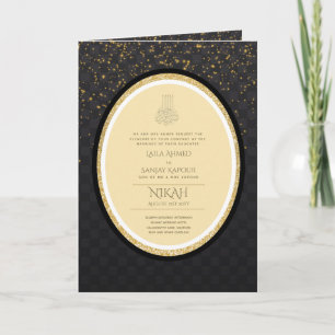 LeahG Black Gold Islamische Hochzeit lädt ein Karte