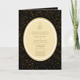 LeahG Black Gold Islamische Hochzeit lädt ein Karte