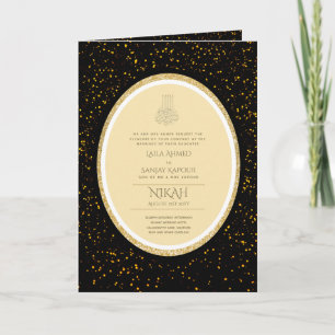 LeahG Black Gold Islamische Hochzeit lädt ein Karte