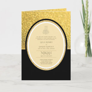 LeahG Black Gold Islamische Hochzeit lädt ein Karte