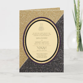 LeahG Black Gold Islamische Hochzeit lädt ein Karte