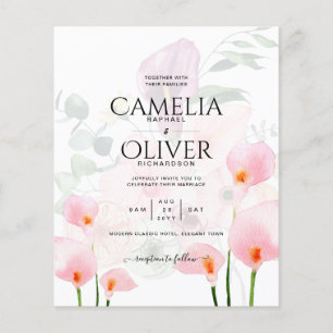 LeahG Blush Pink Calla Lily Wedding Einladung Flor Flyer