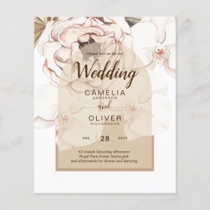 LeahG Blush Pink Champagne Floral Wedding Einladun Flyer