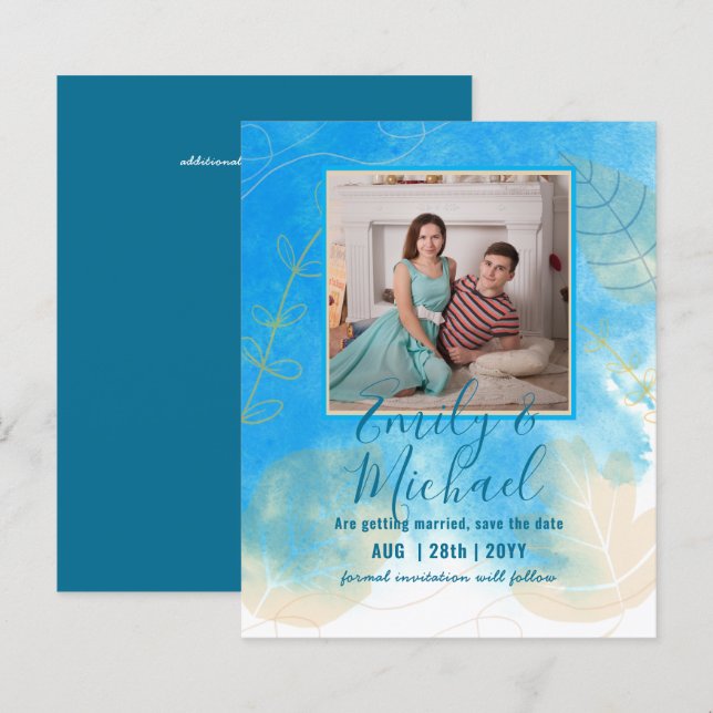 LeahG Budget FOTO Rett Datum Aquamarin Gold Abstra (Vorne/Hinten)