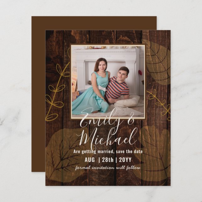 LeahG Budget FOTO Rett Datum Rustikales Holz Abstr (Vorne/Hinten)