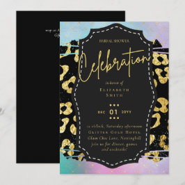LeahG Budget Glam Chic Brautparty Unicorn Gold Einladung