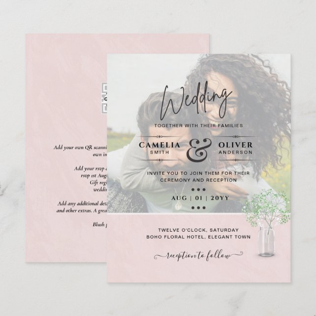 LeahG BUDGET Gypsophila FOTO OVERLAY Wedding (Vorne/Hinten)