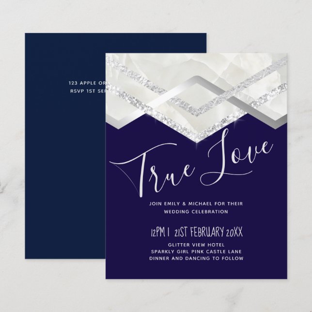 LeahG Budget Navy Silver Deko Wedding (Vorne/Hinten)