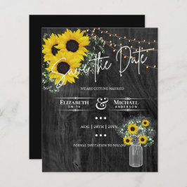 LeahG BUDGET Save the Date Schwarze Sonnenblumen