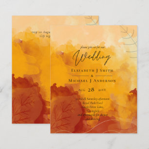 LeahG Budget Wedding Watercolor Sunset Herbstlaube