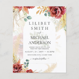 LeahG Burgund Terracotta Hochzeit im Herbst laden  Flyer