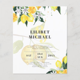 LeahG Citrus Yellow Lemons Wedding Invites Flyer