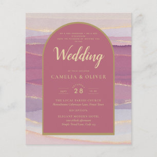 LeahG Dusty Rose Lavendel Goldene Hochzeitseinladu Flyer