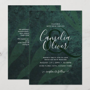 LeahG Emerald Green Feuilles de mariage Invitation