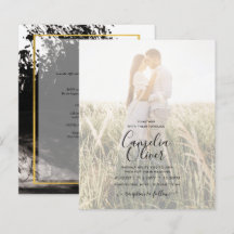 LeahG FOTO Wedding Invite Black Gold INK