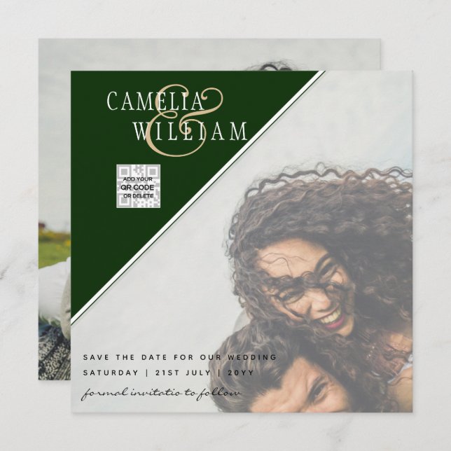 LeahG FOTO WEDDING QR CODE UAWG DATUM EINLADEN (Vorne/Hinten)