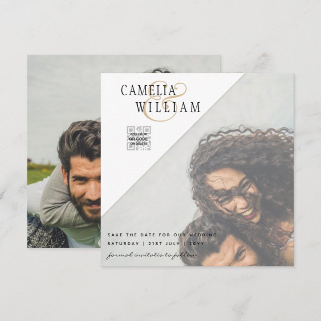 LeahG FOTO WEDDING QR CODE UAWG DATUM EINLADEN (Vorne/Hinten)