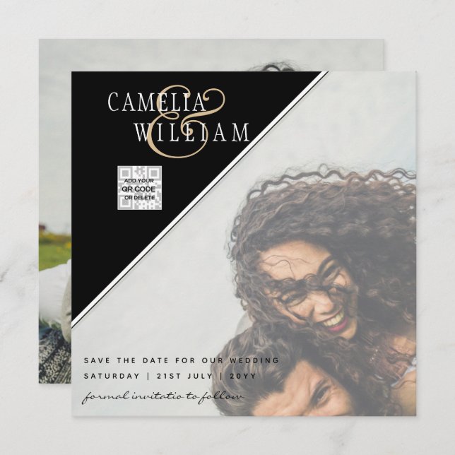 LeahG FOTO WEDDING QR CODE UAWG DATUM EINLADEN (Vorne/Hinten)