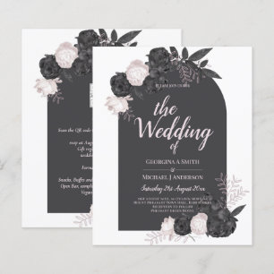 LeahG Gray Pink Roses Modern Herbst Winter Wedding